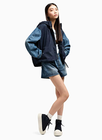 Armani Exchange Yüksek Bel Dar Mavi Kadın Denim Şort XW000135