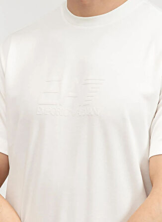 EA7 Bisiklet Yaka Beyaz Erkek T-Shirt TRAIN LUX TEE