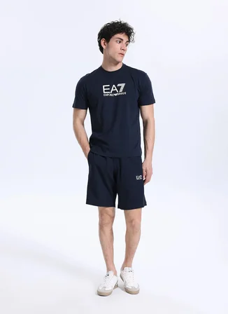 Lacivert Erkek Lastikli Bel Slim Fit Sweat Şort TRAIN CORE SHORTS