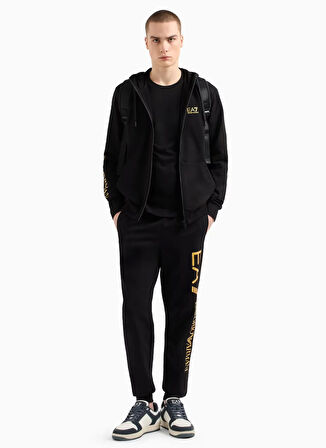 EA7 Bisiklet Yaka Siyah Erkek T-Shirt TRAIN LOGO SERIES TEE