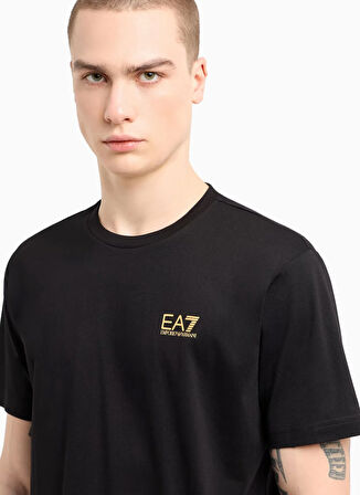 EA7 Bisiklet Yaka Siyah Erkek T-Shirt TRAIN LOGO SERIES TEE