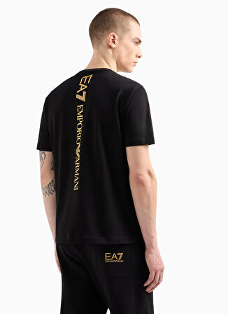 EA7 Bisiklet Yaka Siyah Erkek T-Shirt TRAIN LOGO SERIES TEE