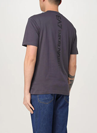 EA7 Bisiklet Yaka Antrasit Erkek T-Shirt TRAIN LOGO SERIES TEE