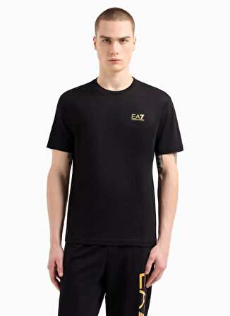 EA7 Bisiklet Yaka Siyah Erkek T-Shirt TRAIN LOGO SERIES TEE