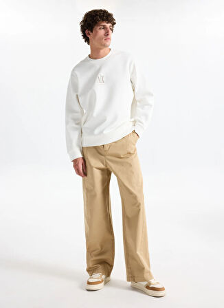 Armani Exchange Bisiklet Yaka Beyaz Erkek Sweatshırt XM000368AF10818U0009 Sweatshirt