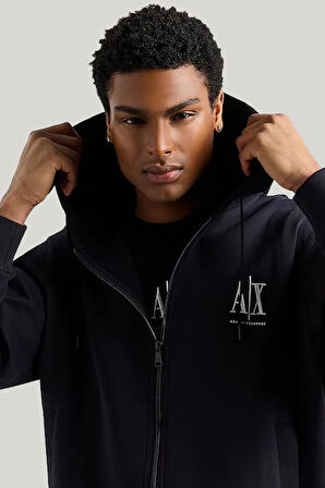 Erkek Regular Fit Fermuarlı Kapüşonlu Sweatshirt - Lacivert | M