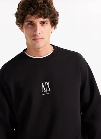 Armani Exchange Bisiklet Yaka Siyah Erkek Sweatshırt XM000368AF10818UC001 Sweatshirt