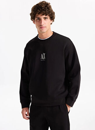 Armani Exchange Bisiklet Yaka Siyah Erkek Sweatshırt XM000368AF10818UC001 Sweatshirt
