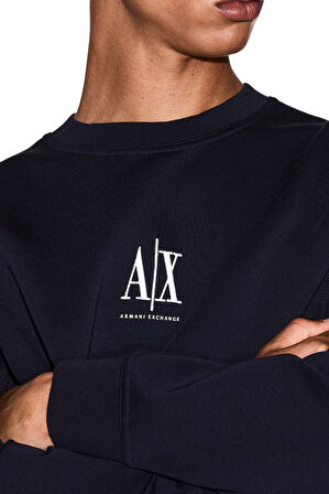 Erkek Regular Fit Nakışlı Yazı Logolu Sweatshirt - Lacivert | M