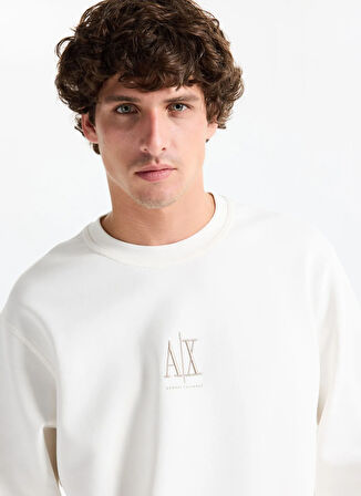 Armani Exchange Bisiklet Yaka Beyaz Erkek Sweatshırt XM000368AF10818U0009 Sweatshirt