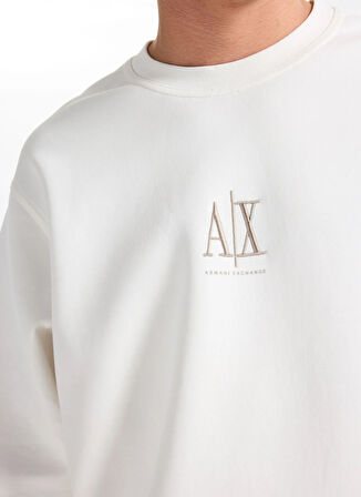 Armani Exchange Bisiklet Yaka Beyaz Erkek Sweatshırt XM000368AF10818U0009 Sweatshirt
