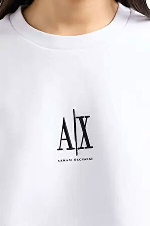 Kadın Bisiklet Yaka Sweatshirt - Beyaz | XL