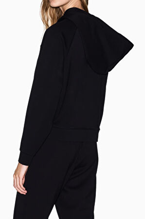 Kadın Kapüşonlu Sweatshirt - Siyah | XL