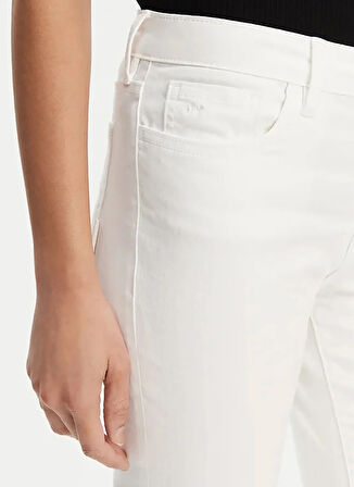 Armani Exchange Yüksek Bel Dar Paça Dar Beyaz Kadın Denim Pantolon XW000123