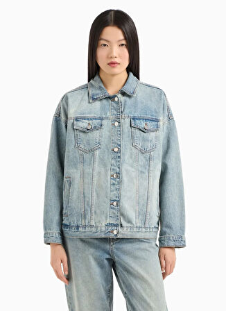 Armani Exchange Mavi Kadın Denim Ceket XW000902