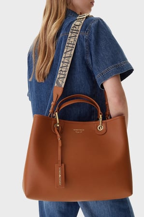 Emporio Armani Logolu Çıkarılabilir Askılı Çanta Kadın ÇANTA EW000360 AF12103 M6030 TABA