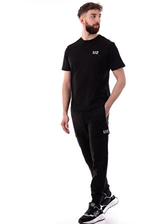 EA7 Bisiklet Yaka Siyah Erkek T-Shirt TRAIN LOGO SERIES TEE