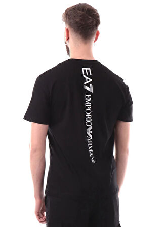 EA7 Bisiklet Yaka Siyah Erkek T-Shirt TRAIN LOGO SERIES TEE