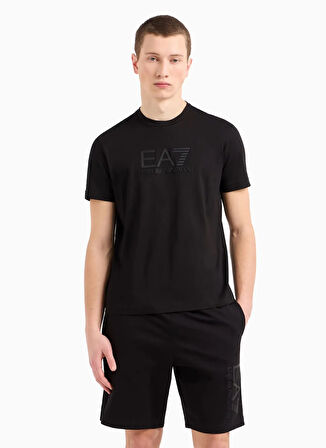 EA7 Bisiklet Yaka Siyah Erkek T-Shirt TRAIN VISIBILITY M TEE
