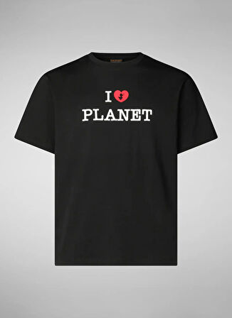 Save The Duck Bisiklet Yaka Baskılı Siyah Erkek T-Shirt DT2217MBESY2010000 ETHEN SİYAH