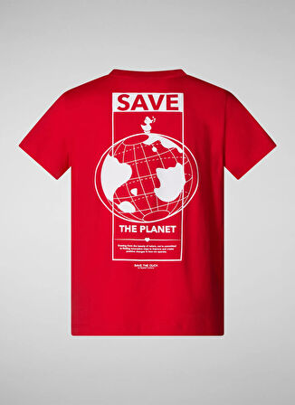 Save The Duck Baskılı Kırmızı Erkek Çocuk T-Shirt GLIM