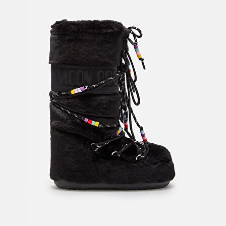 Kadın Bot (Kar) 80D1408990-N001 Moon Boot Icon Faux Fur Beads Black