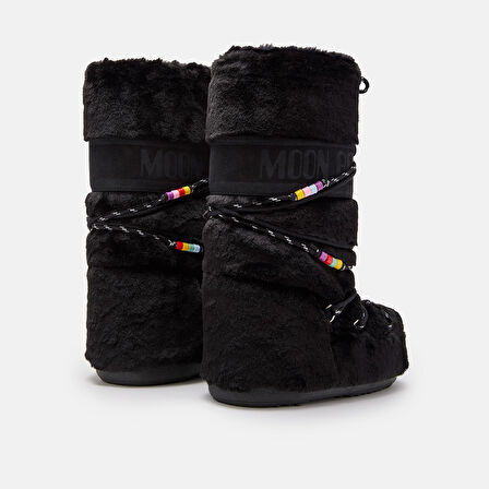 Kadın Bot (Kar) 80D1408990-N001 Moon Boot Icon Faux Fur Beads Black