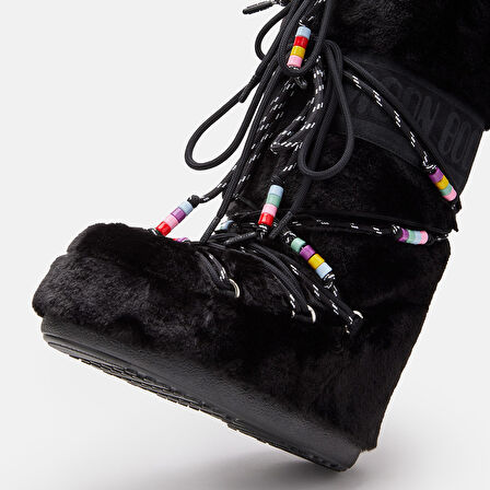 Kadın Bot (Kar) 80D1408990-N001 Moon Boot Icon Faux Fur Beads Black