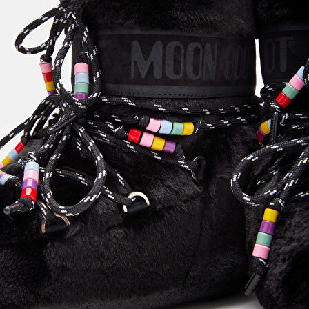 Kadın Bot (Kar) 80D1409470-N001 Moon Boot Icon Low Faux Fur Beads Black