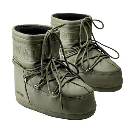 Moon Boot Icon Low Rubber Khaki Kadın Kısa Kar Botu
