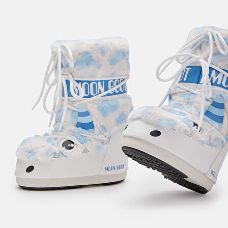 Kız Çocuk - Genç Bot (Kar) 80D3400260-AF19 Moon Boot Icon Yeti Faux Fur White/Light Blue (23-26)