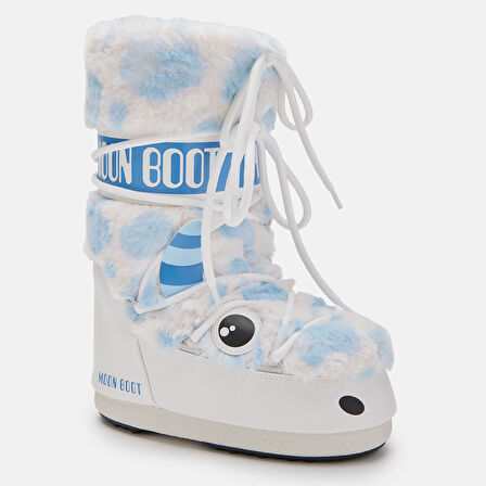 Kız Çocuk - Genç Bot (Kar) 80D3400260-AF19 Moon Boot Icon Yeti Faux Fur White/Light Blue (23-26)