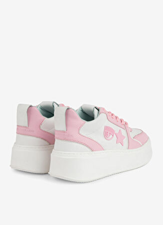 Beyaz - Pembe Kadın Deri Sneaker CF3217_072