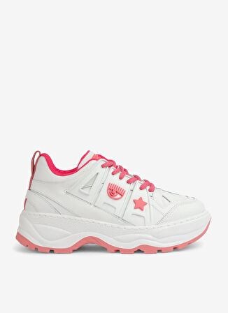 Beyaz - Pembe Kadın Deri Sneaker CF3215_072