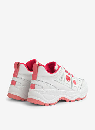 Beyaz - Pembe Kadın Deri Sneaker CF3215_072