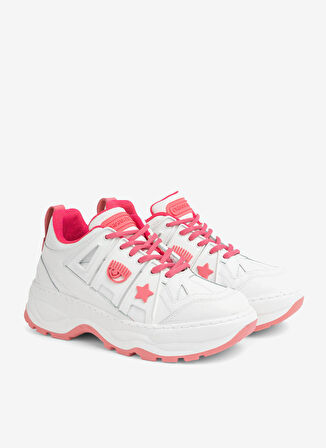 Beyaz - Pembe Kadın Deri Sneaker CF3215_072