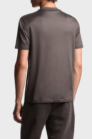 Emporio Armani Pamuk Karışımlı Regular Fit Bisiklet Yaka Logolu T Shirt Erkek T SHİRT EM003137 AF10761 U8143 ANTRASİT
