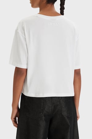 Armani Exchange Pamuklu Regular Fit Logolu Bisiklet Yaka T Shirt Kadın T SHİRT XW001836 AF10356 U0002 BEYAZ