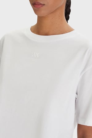 Armani Exchange Pamuklu Regular Fit Logolu Bisiklet Yaka T Shirt Kadın T SHİRT XW001836 AF10356 U0002 BEYAZ