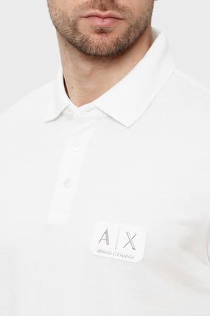 Armani Exchange Logolu % 100 Pamuk Regular Fit Düğmeli Polo Erkek POLO XM002231 AF10366 U0009 BEYAZ
