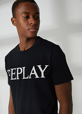 Replay Bisiklet Yaka Düz Siyah Erkek T-Shirt M647500022980P T-Shirts REGULAR PUR