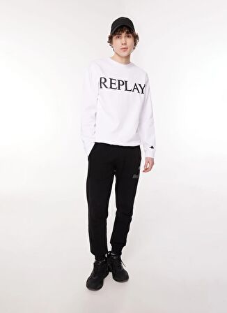 Replay Bisiklet Yaka Beyaz Erkek Sweatshırt M6527 001 WHITE