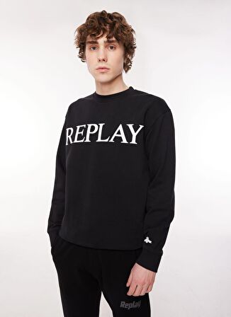 Replay Bisiklet Yaka Siyah Erkek Sweatshırt M6527 098 BLACK