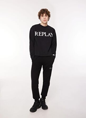 Replay Bisiklet Yaka Siyah Erkek Sweatshırt M6527 098 BLACK