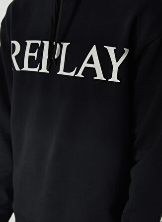 Replay Kapüşon Yaka Siyah Erkek Sweatshırt M652900022890P Sweatshirts RELAXED