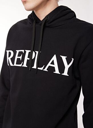 Replay Kapüşon Yaka Siyah Erkek Sweatshırt M6711 098 BLACK