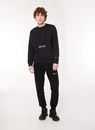 Replay Bisiklet Yaka Siyah Erkek Sweatshırt M6716 098 BLACK