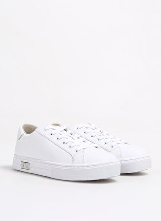 Beyaz Kadın Deri Sneaker XDX027XCC14A222