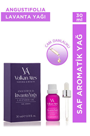 Volkan Ates Natural & Beauty Lavandula Angustifolia Saf Lavanta Yağı Cam Damlalıklı 30 ml