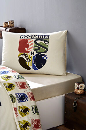 Özdilek Harry Potter Hogwarts Tek Kişilik Lisanslı Lastikli Çocuk Nevresim Takımı